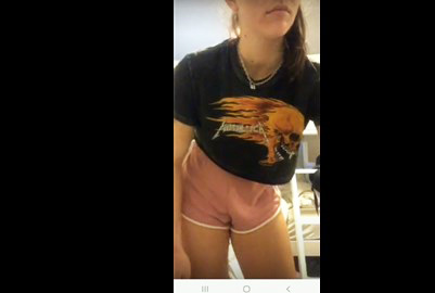 blonde girl on periscope gets undressed